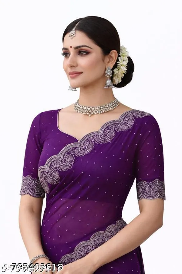 Designer_Georgette_Hot_Fix_Work_Saree_For_Women_Heavy_Stone_Work_Party_Wear_Saree_With_Blouse_Piece_Wedding_Festive_Collection