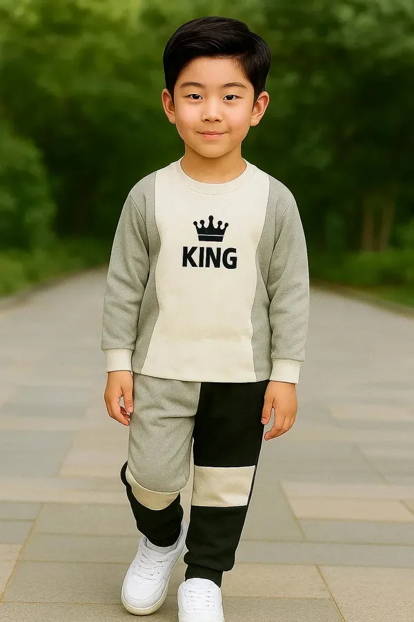 Trendy_Kids_Clothing_Set_For_Boys_Comfortable_Cotton_Tracksuit_King