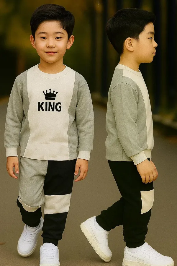 Trendy_Kids_Clothing_Set_For_Boys_Comfortable_Cotton_Tracksuit_King