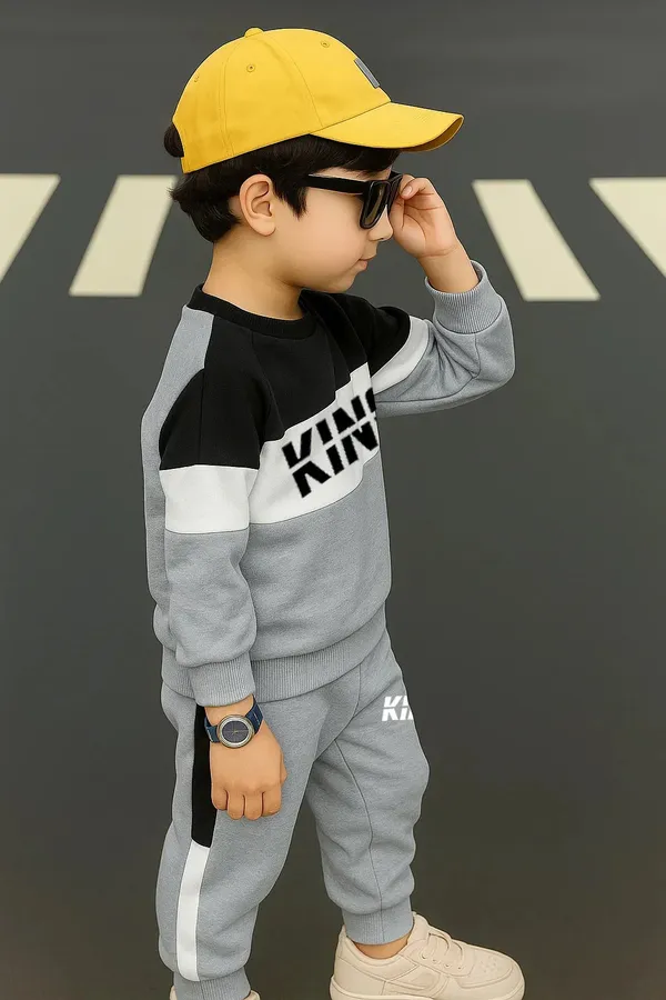 Trendy_Kids_Clothing_Set_Stylish_King_Printed_Cotton_Tracksuit_For_Boys