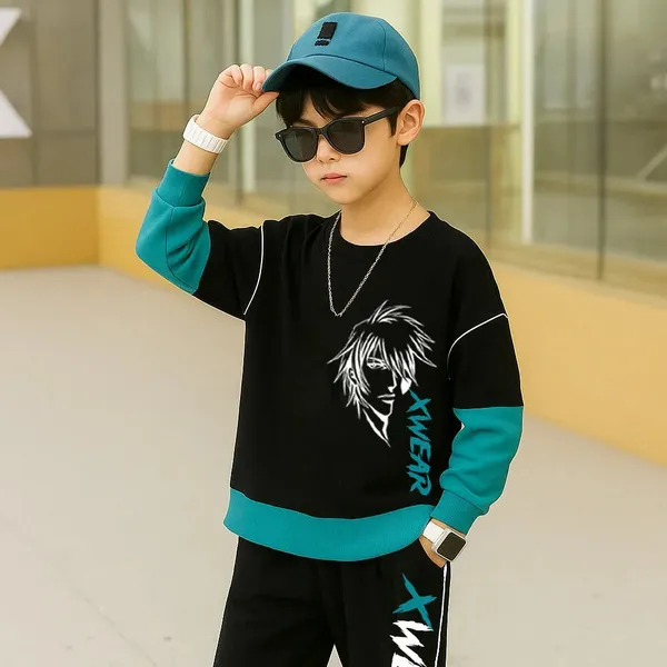 Trendy_Kids_Clothing_Set_For_Boys_Stylish_Cotton_Tracksuit_With_Xwear_Print
