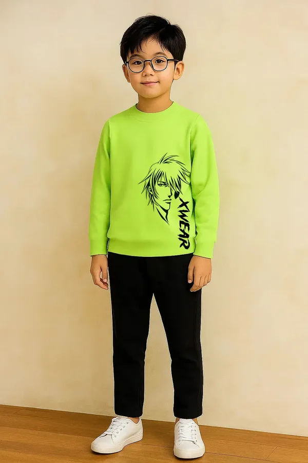 Boys_Hoodie_Sweatshirt_Jogger_Set_And_Trendy_Kids_Clothing_Set_For_Boys_Neon_Green_Xwear_Printed_Sweatshirt_With_Black_Pants_(Combo_Of_2)