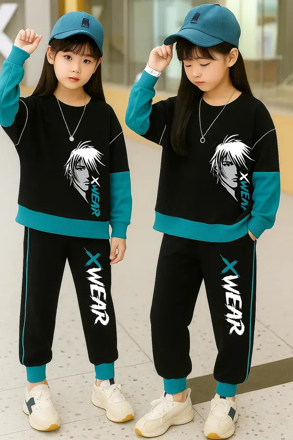 Trendy_Kids_Clothing_Set_Black_Teal_X_Wear_Sweatshirt_And_Joggers_With_Anime_Print