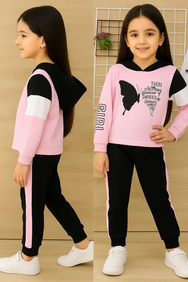 Trendy_Girls_Hoodie_Joggers_Set_Pink_Black_Butterfly_Print_Kids_Clothing_Set