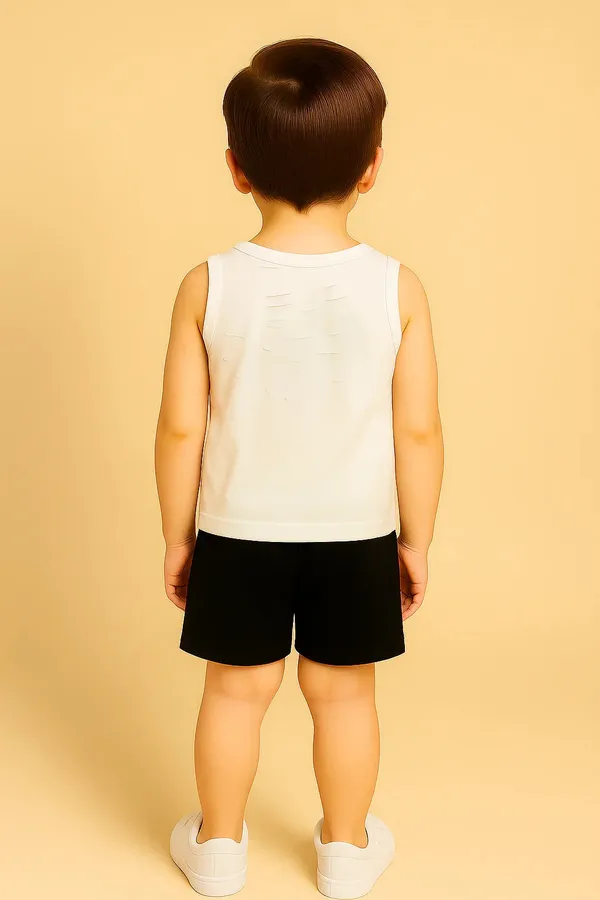 Cute_Kids_Clothing_Set_White_I_Mom_Dad_Sleeveless_T_Shirt_Black_Shorts_Default_Title