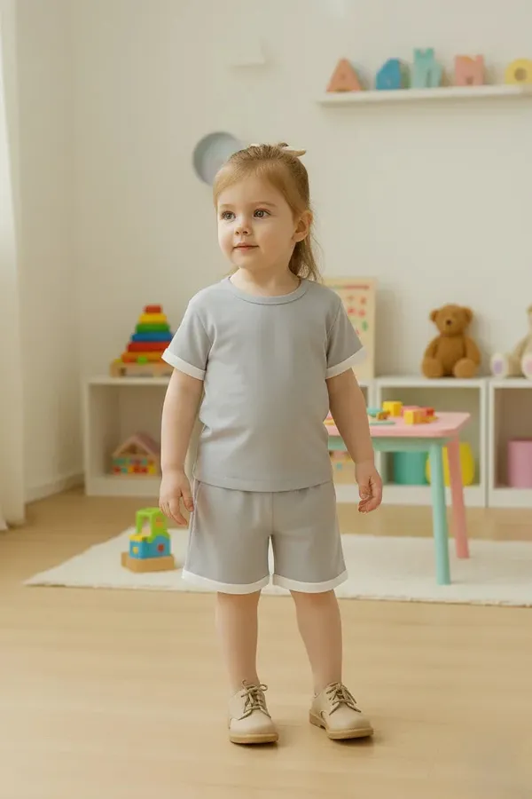 Stylish_Kids_Clothing_Set_Grey_T_Shirt_Matching_Shorts