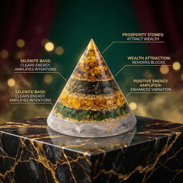 The_Artha_Shikhara_|_5-in-1_Dhan_Yog_Conical_Orgone_with_Selenite_Base