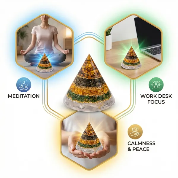 The_Artha_Shikhara_|_5-in-1_Dhan_Yog_Conical_Orgone_with_Selenite_Base