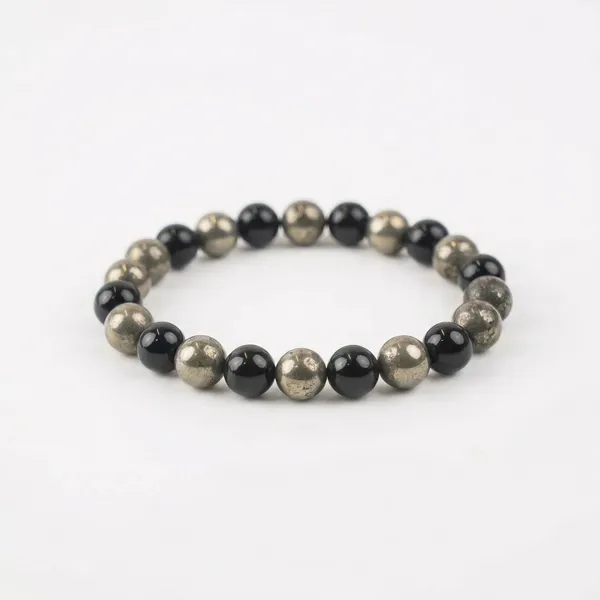 The_Samrat_Band_|_Grade-A_Peru_Pyrite_&_Black_Obsidian_for_Wealth_&_Shielding