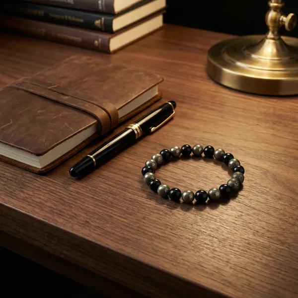 The_Samrat_Band_|_Grade-A_Peru_Pyrite_&_Black_Obsidian_for_Wealth_&_Shielding