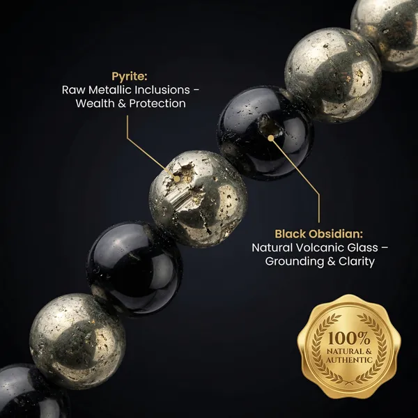 The_Samrat_Band_|_Grade-A_Peru_Pyrite_&_Black_Obsidian_for_Wealth_&_Shielding