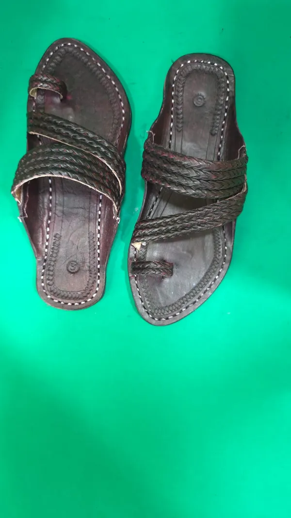 Handcrafted_Dark_Brown_Braided_Leather_Kolhapuri_Sandals_For_Men