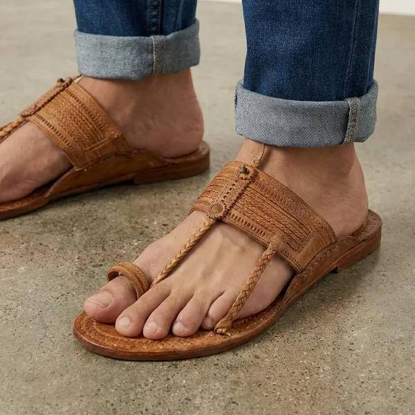 Traditional_Golden_Kolhapuri_Chappal_For_Women