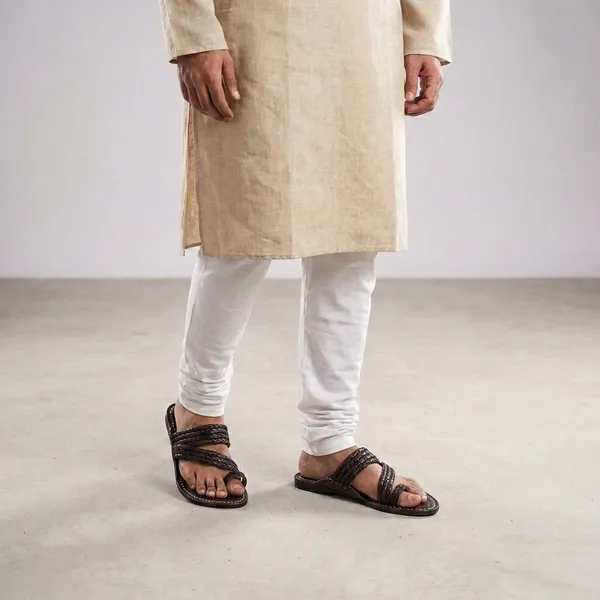 Handcrafted_Braided_Leather_Kolhapuri_Sandals_For_Men