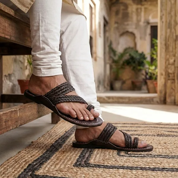Handcrafted_Braided_Leather_Kolhapuri_Sandals_For_Men