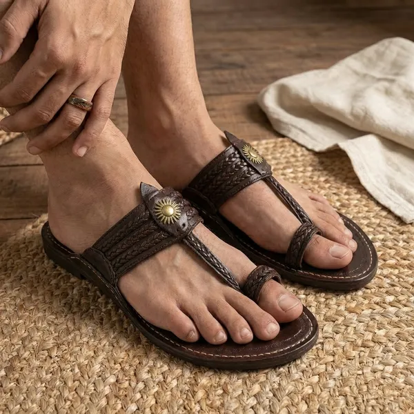 Handcrafted_Woven_Leather_Kolhapuri_Sandals_Pack_Of_2