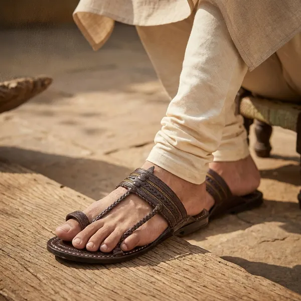 Handcrafted_Leather_Kolhapuri_Chappal_For_Men_-_Traditional_Brown_Sandal