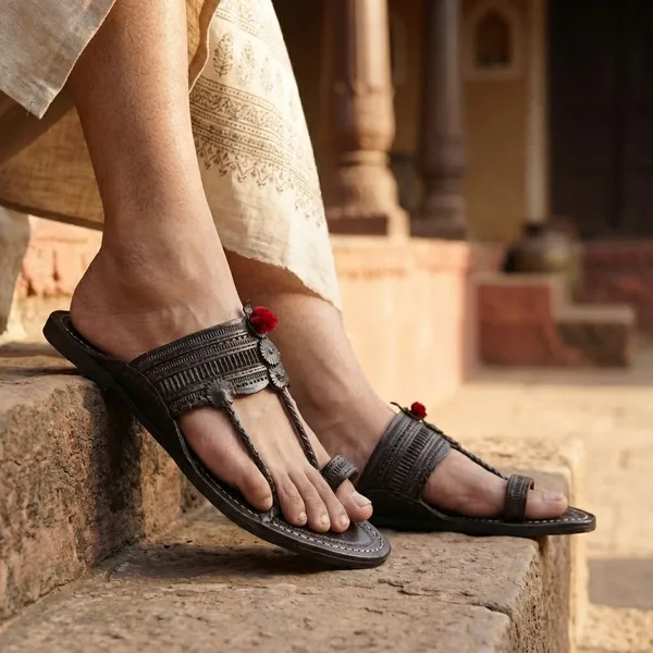 Traditional_Handcrafted_Leather_Kolhapuri_Chappal_With_Silver_Embellishments