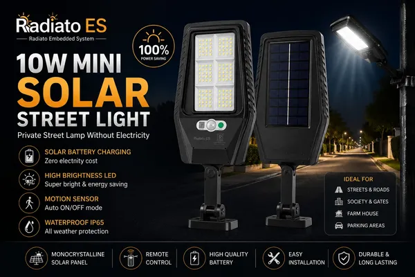 Radiato_ES_10W_Mini_Solar_Street_Light_with_Stand_|_5050_LED_Technology_|_Motion_Sensor_|_IP65_Waterproof_|_1_Year_Warranty