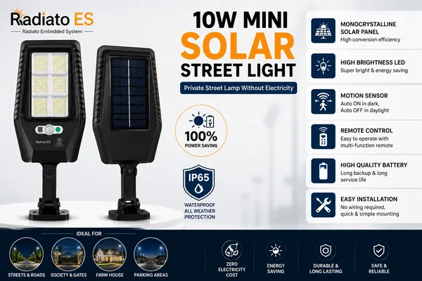 Radiato_ES_10W_Mini_Solar_Street_Light_with_Stand_|_5050_LED_Technology_|_Motion_Sensor_|_IP65_Waterproof_|_1_Year_Warranty