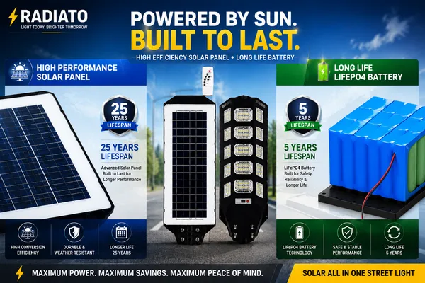 Radiato_ES_150W_Solar_Street_Light_|_5050_LED_Technology_|_High_Brightness_|_IP65_Waterproof_|_Remote_Control_|_1_Year_Warranty