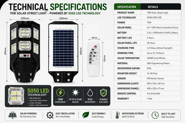 Radiato_ES_70W_Solar_Street_Light_|_5050_LED_Technology_|_High_Brightness_|_IP65_Waterproof_|_Remote_Control_|_1_Year_Warranty