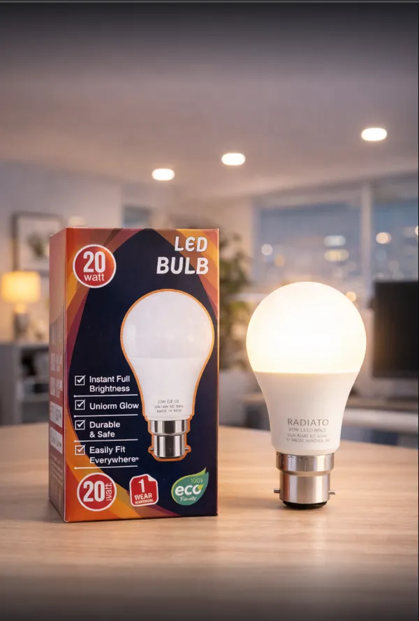 Radiato_20W_LED_Bulb_Pack_of_1_|_B22_Base_|_Cool_Day_Light_(6500K)_|_High_Brightness_|_Energy_Saving_85%_|_Long_Life_25,000_Hours_|_Made_in_India_|_Home_&_Office_Use