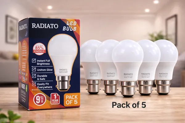 Radiato_ES_9W_LED_Bulb_Pack_of_5_|_B22_Base_|_Cool_Day_Light_(6500K)_|_Energy_Saving_85%_|_Long_Life_25,000_Hours_|_Made_in_India_|_Ideal_for_Home_&_Office
