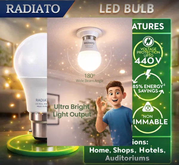 Radiato_12W_LED_Bulb_Pack_of_4_|_B22_Base_|_Cool_Day_Light_(6500K)_|_High_Brightness_|_Energy_Saving_85%_|_Long_Life_25,000_Hours_|_Made_in_India_|_Home_&_Office_Use