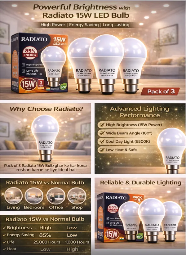 Radiato_12W_LED_Bulb_Pack_of_4_|_B22_Base_|_Cool_Day_Light_(6500K)_|_High_Brightness_|_Energy_Saving_85%_|_Long_Life_25,000_Hours_|_Made_in_India_|_Home_&_Office_Use