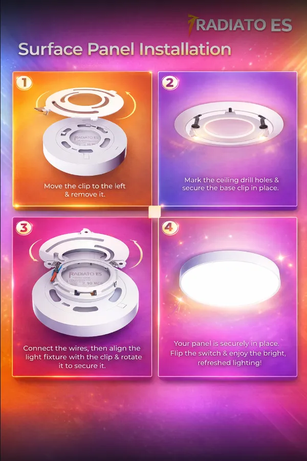 Radiato_ES_15W_Surface_Light_|_Round_Surface-Mount_Ceiling_Light_for_Indoor_Use_|Energy_Efficient_LED_Downlight_for_Home,_Living_Room_|_Cool_White_|_Pack_of_1