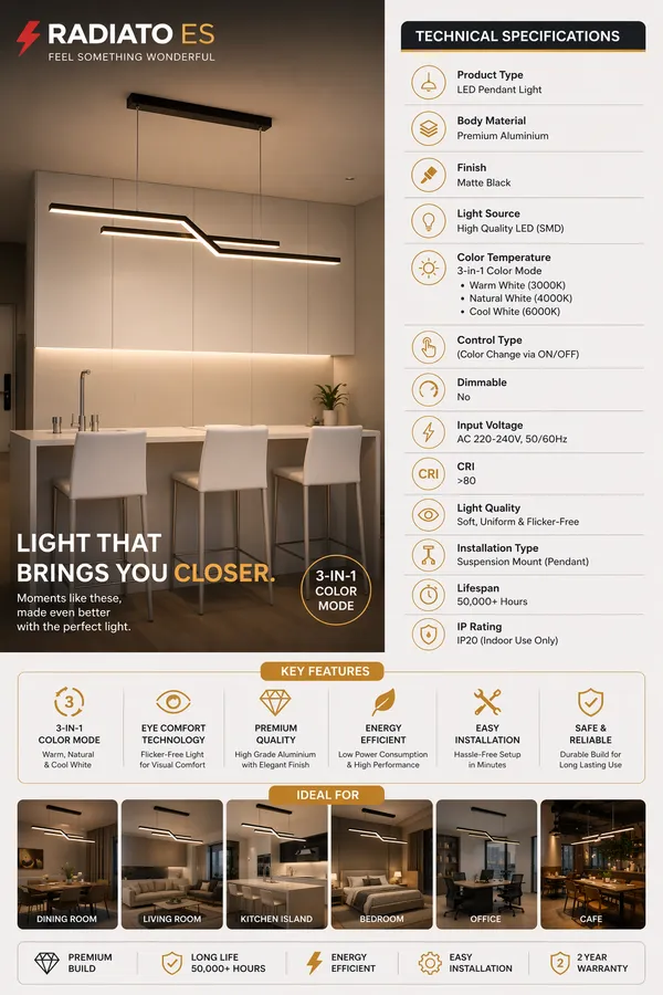 Radiato_ES_3-in-1_Color_Changing_LED_Pendant_Light_–_Warm,_Natural_&_Cool_White_Modes_Code_:_HJA3841GD