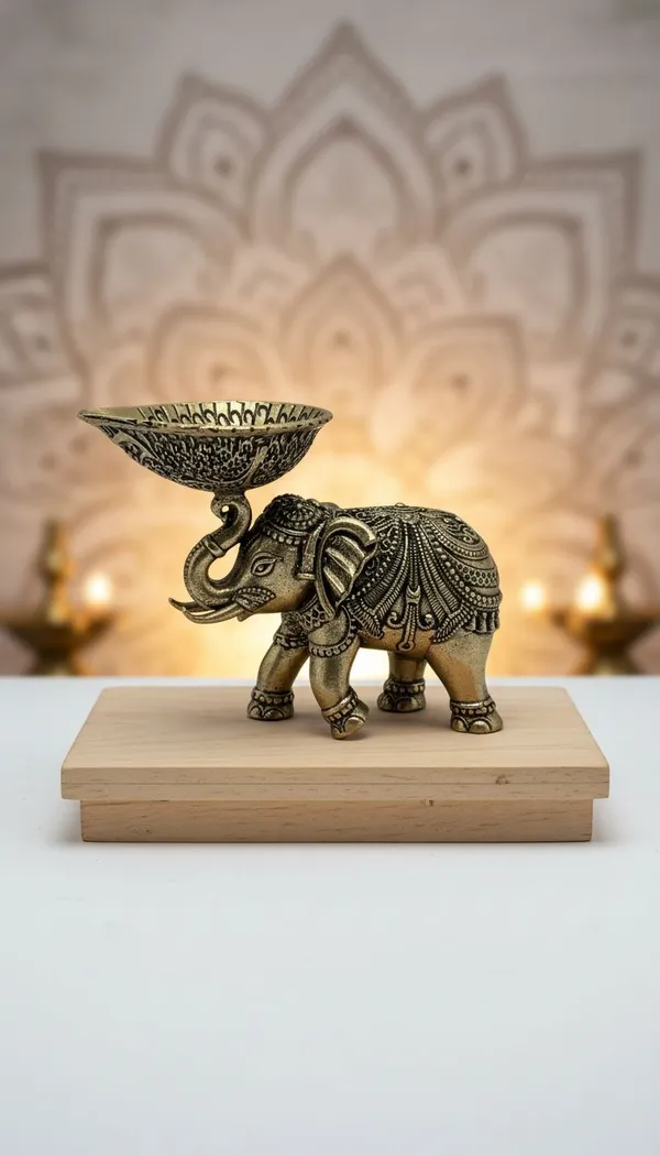 Decorative_Brass_Elephant_Candle_Holder_With_Bowl