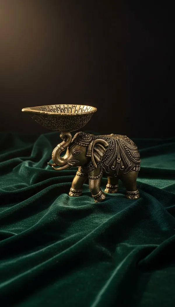 Decorative_Brass_Elephant_Candle_Holder_With_Bowl