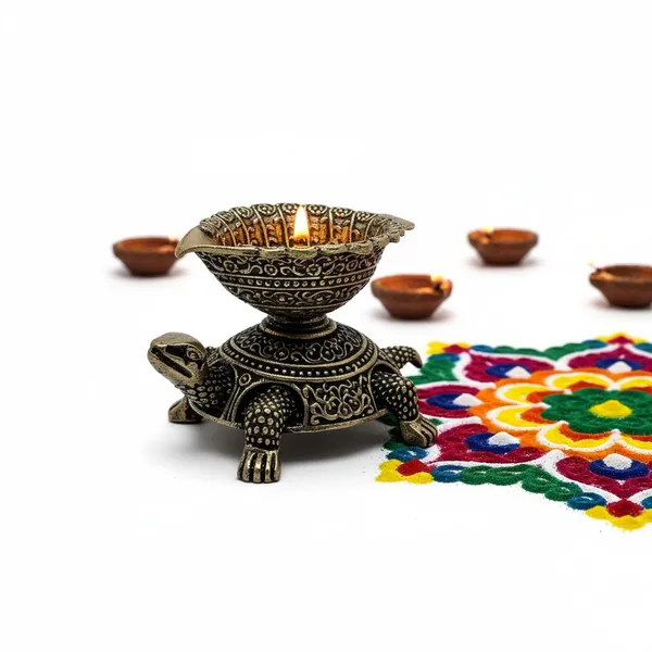 Decorative_Brass_Turtle_Oil_Lamp_With_Leaf-Shaped_Bowl_-_Traditional_Diya_For_Pooja_And_Home_Decor