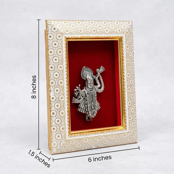 Lord_Shreenath_Shrinath_Brass_Idol_Frame_with_Velvet_Background_|_8x6_Inch_|_Religious_Gift_|_Home_Mandir_Decor