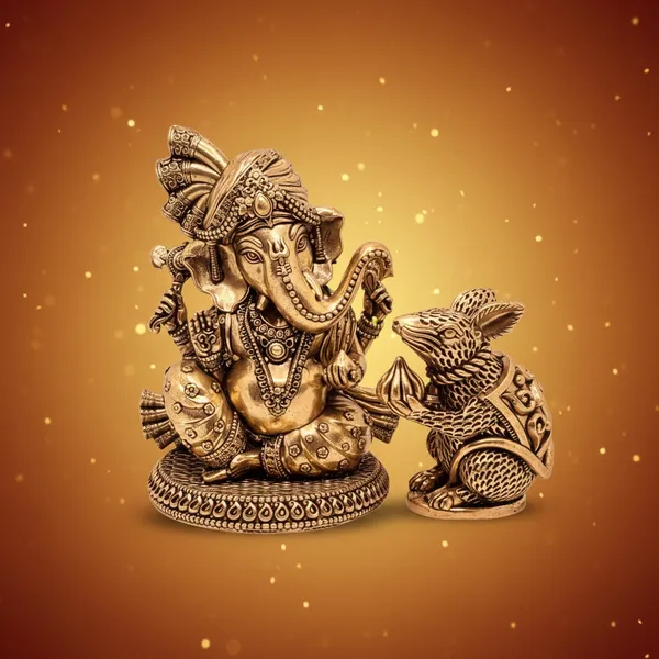 Brass_Lord_Ganesha_With_Mouse_Idol_-_Antique_Gold_Finish