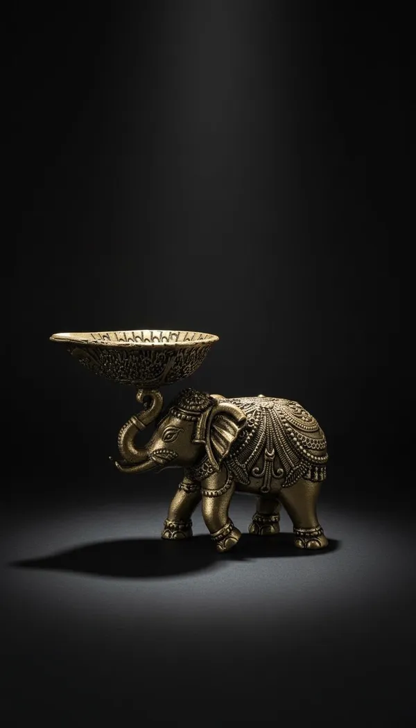 Decorative_Brass_Elephant_Candle_Holder_With_Bowl