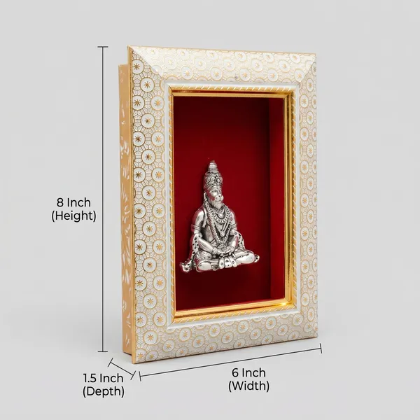 Hanuman_Sitting_Brass_Idol_Frame_with_Velvet_Background_|_8x6_Inch_|_Religious_Gift_|_Home_Mandir_Decor