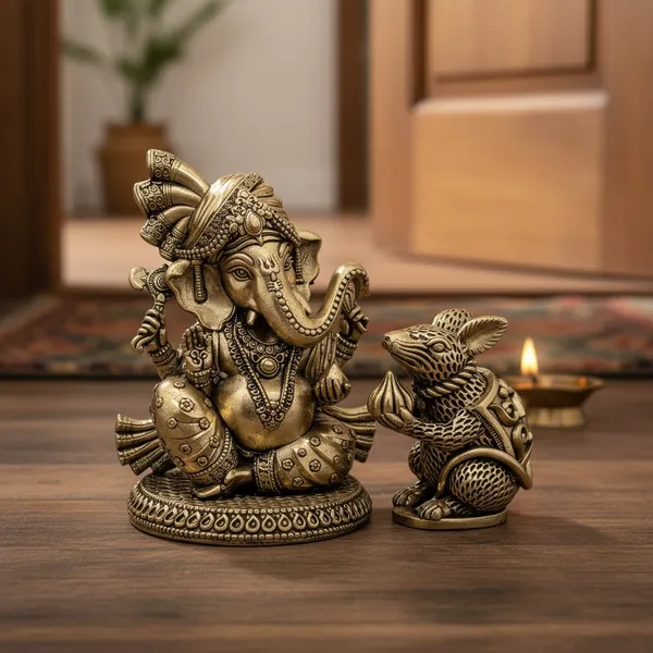 Brass_Lord_Ganesha_With_Mouse_Idol_-_Antique_Gold_Finish