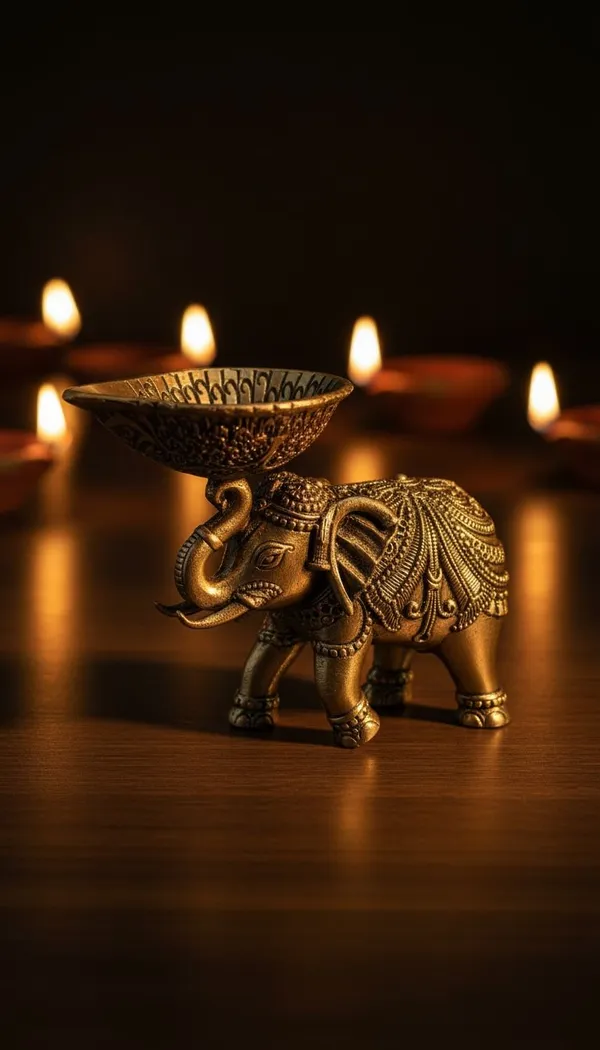 Decorative_Brass_Elephant_Candle_Holder_With_Bowl