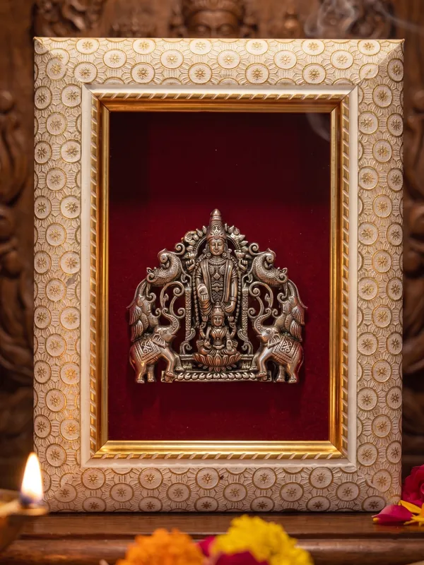 Lord_Venkatesh_and_Laxmi_Idol_Frame_with_Velvet_Background_|_8x6_Inch_|_Religious_Gift_|_Home_Mandir_Decor