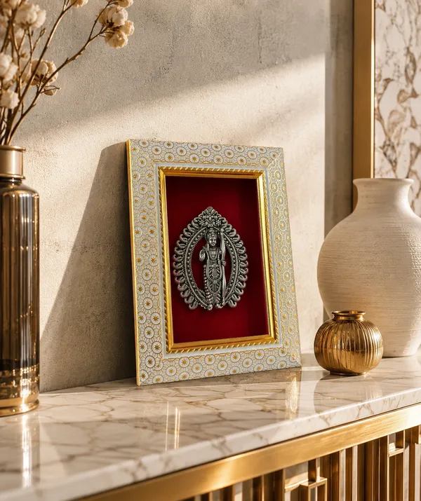 Lord_Ram_Brass_Idol_Frame_with_Velvet_Background_|_8x6_Inch_|_Religious_Gift_|_Home_Mandir_Decor
