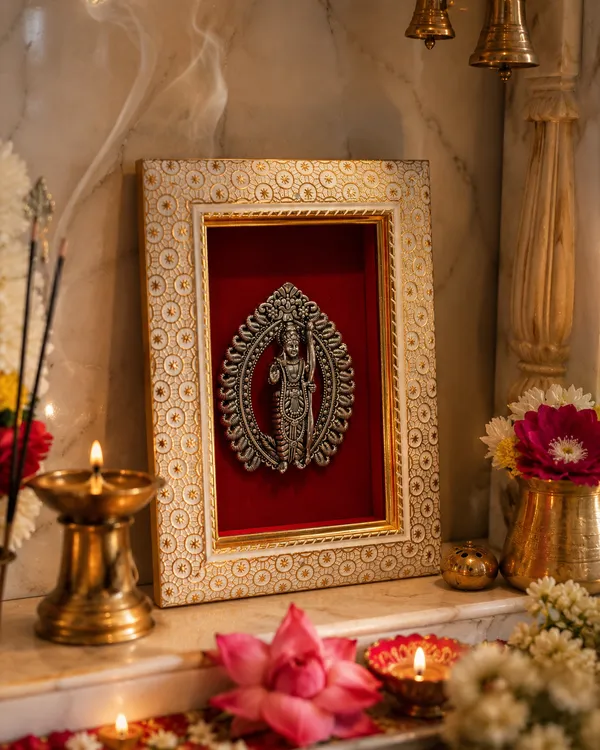 Lord_Ram_Brass_Idol_Frame_with_Velvet_Background_|_8x6_Inch_|_Religious_Gift_|_Home_Mandir_Decor