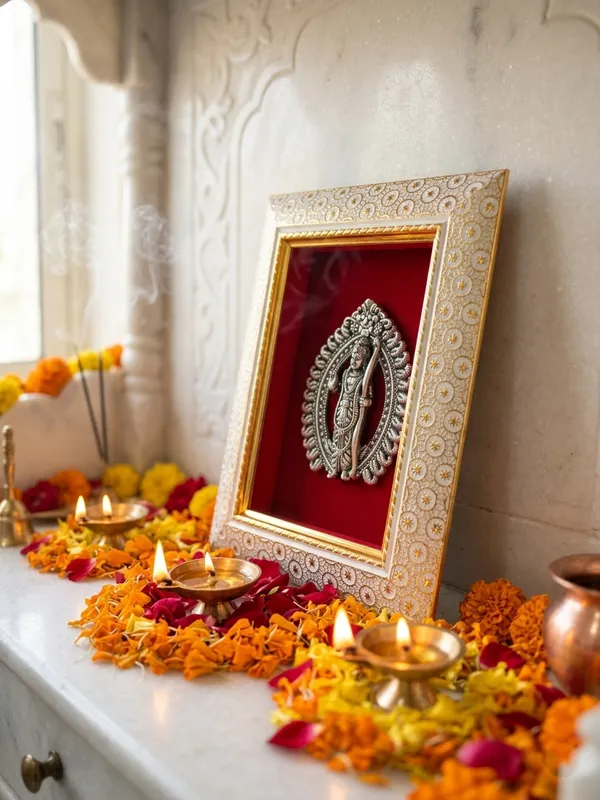 Lord_Ram_Brass_Idol_Frame_with_Velvet_Background_|_8x6_Inch_|_Religious_Gift_|_Home_Mandir_Decor