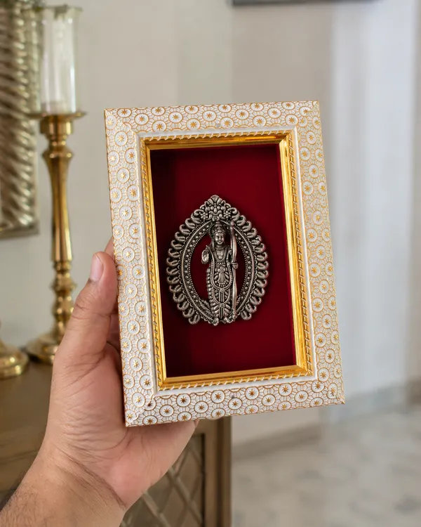 Lord_Ram_Brass_Idol_Frame_with_Velvet_Background_|_8x6_Inch_|_Religious_Gift_|_Home_Mandir_Decor