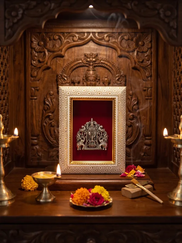 Lord_Venkatesh_and_Laxmi_Idol_Frame_with_Velvet_Background_|_8x6_Inch_|_Religious_Gift_|_Home_Mandir_Decor