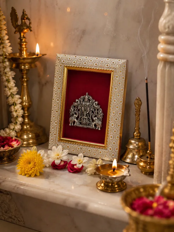 Lord_Venkatesh_and_Laxmi_Idol_Frame_with_Velvet_Background_|_8x6_Inch_|_Religious_Gift_|_Home_Mandir_Decor