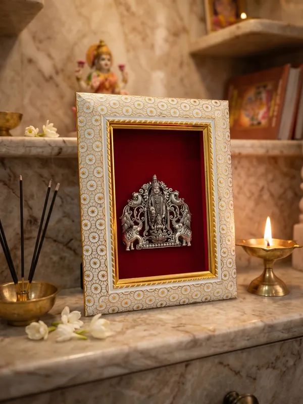 Lord_Venkatesh_and_Laxmi_Idol_Frame_with_Velvet_Background_|_8x6_Inch_|_Religious_Gift_|_Home_Mandir_Decor