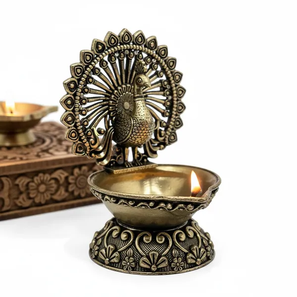 Decorative_Brass_Peacock_Diya_Oil_Lamp_With_Ornate_Design